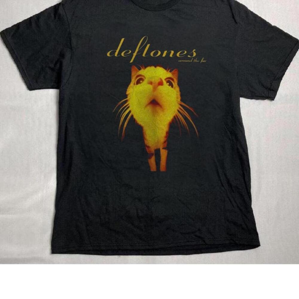 Deftones Around The World Gig Tee - Black And Yellow Cotton Tee